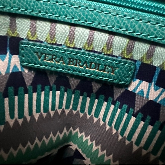 Vera Bradley Teal Pebbled Leather Tote - Picture 3 of 11